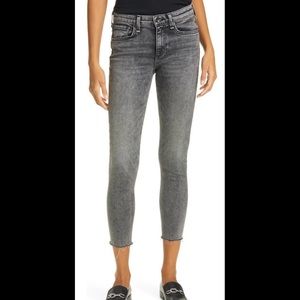 Rag and Bone Cate Mid Rise Raw Hem Skinny Ankle Jeans